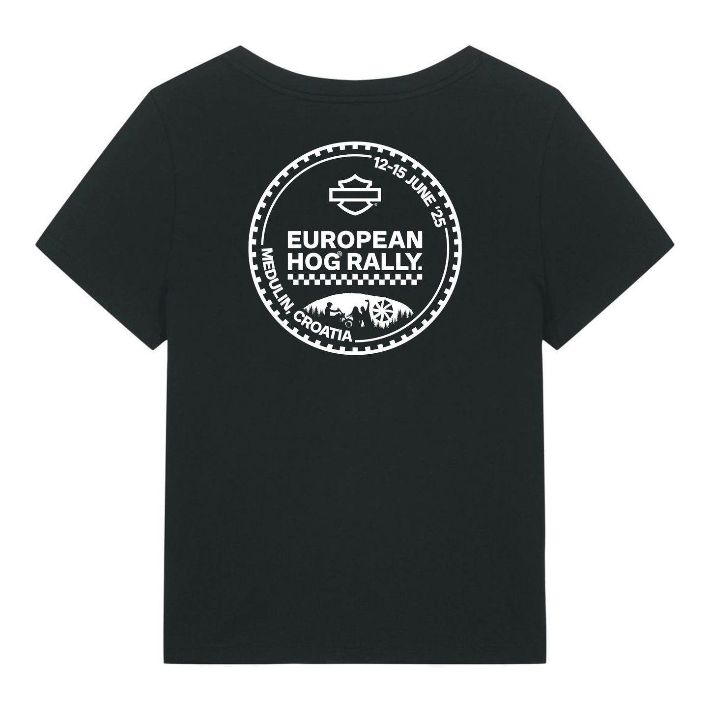 LADIES European HOG Rally T-Shirt - BLACK