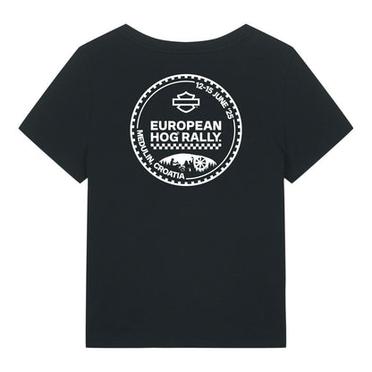 LADIES European HOG Rally T-Shirt - BLACK